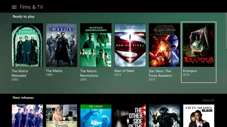 Xbox tv movies