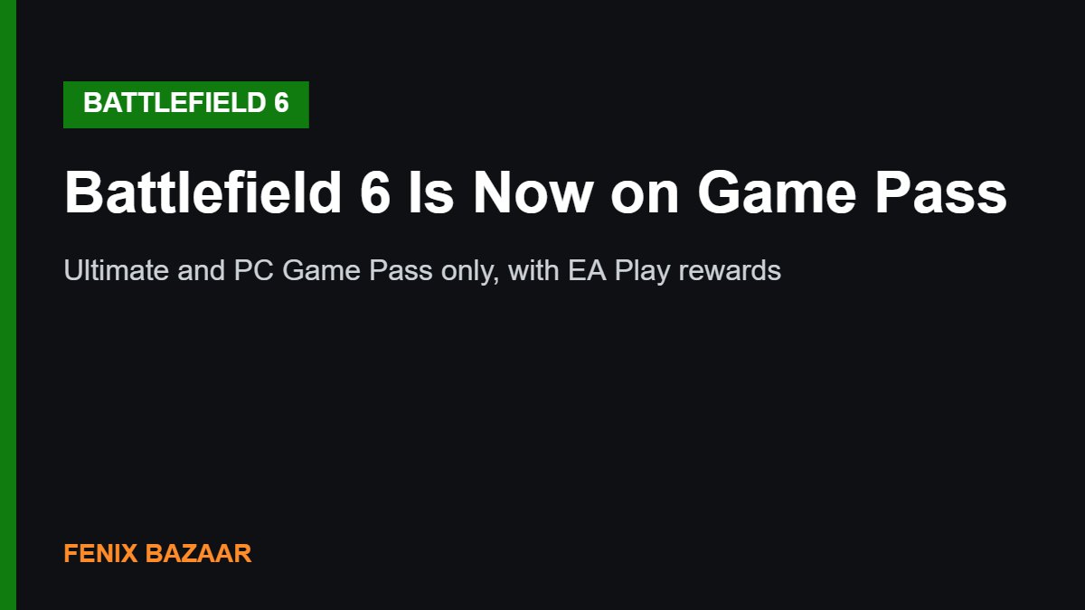 Battlefield 6 Is Now on Game Pass