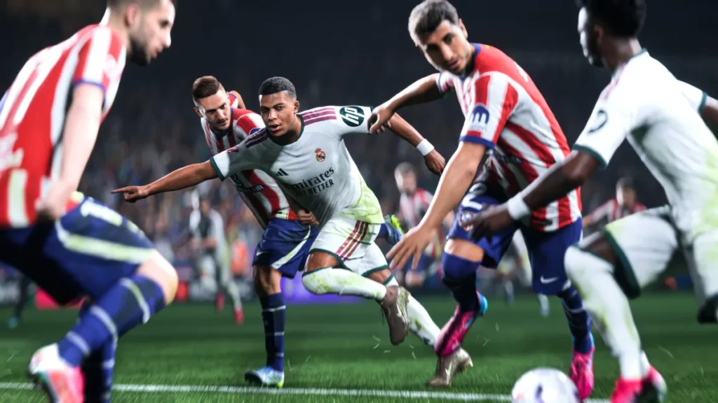 Players contest the ball in midfield in EA SPORTS FC 27