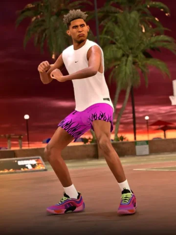 A MyPLAYER on an outdoor court in NBA 2K27 Season 2